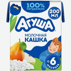Каша детская молочная рисовая Агуша Яблоко-Груша с 6 месяцев, 200г