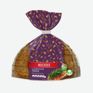 Хлеб с семенами льна нарезка Мосхлеб 350г Нижегородский Хлеб