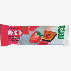 Батончик Фруктовый Рост Клубника Со Сливками В Глазури 32г