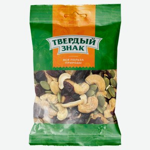 Смесь «Твердый знак» Кешью жареный с клюквой и ядрами семян тыквы, 50 г