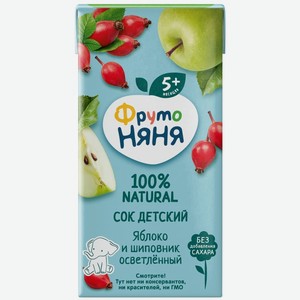 Сок ФрутоНяня осветленный яблоко и шиповник 200 мл