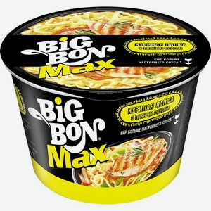Лапша Big Bon Max быстрого приготовления с курицей и пряным соусом, 95г, 95 мл