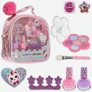 Набор декоративной косметики LUKKY тени с блёстками 2 лака для ногтей бальзам для губ блестки пилочка разделитель