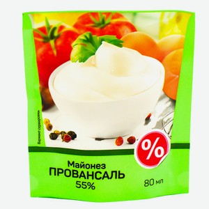 Майонез  %  Провансаль 55% 80мл (св/у) Верный (153983)