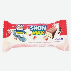 Пирожное бисквитное с клубничной начинкой глазированное Snow Max 30г