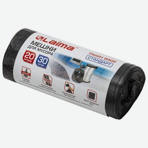 Мешки для мусора 20л LAIMA 30шт ПНД стандарт
