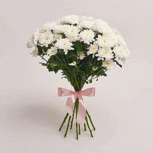 AZALIANOW ЦВЕТЫ. ПОДАРКИ. ДЕКОР Букет из 11 кустовых белых хризантем без упаковки, Букеты и композиции из живых цветов могут на несколько тонов отличаться от изображений. Часть цвета искажается в зависимости от настроек экрана.