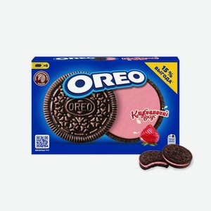 Печенье Oreo с какао и начинкой со вкусом клубники 228г, 228 г
