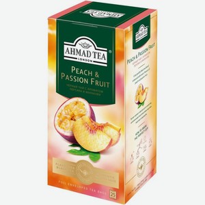 Чай черный Ahmad Tea Peach & Passion Fruit с ароматом персика и маракуйи 25х1.5г, 25 шт