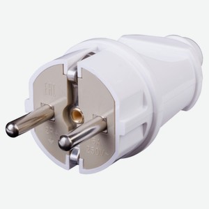 Вилка прямая duwi с заземлением 16А 250В IP20 ABS-пластик белая