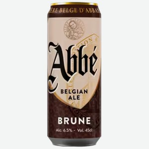 Пивной напиток Abbe Brune темный 0,45 л ж/б
