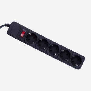 Удлинитель 3м 5 розеток с выключателем 10А чёрный Старт
