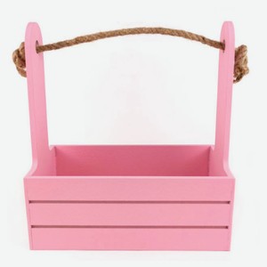 Корзина-ящик декоративный деревянный «Азалия Декор» розовый для цветов и подарков, 21х12х23 см