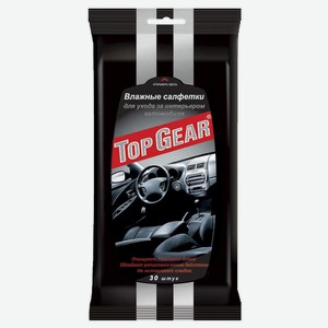 Салфетки влажные TopGear для ухода за интерьером автомобиля, 30 шт