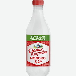 Молоко Домик В Деревне, 3,2%, 1,4 Л