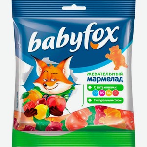 Мармелад жевательный Babyfox бегемоты 70г