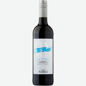 Вино безалкогольное Sin Albali Cabernet Tempranillo красное 0,5%, 750мл