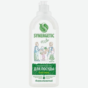 Средство для мытья посуды Synergetic с ароматом алоэ гипоаллергенный, 1л
