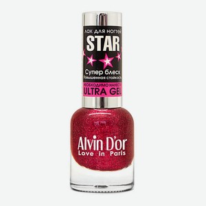 ALVIN D’OR Лак для ногтей STAR Супер Блеск, 20 Красное серебро