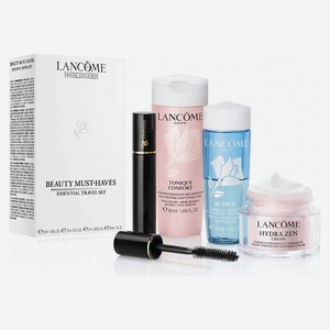 LANCOME Набор для путешествий Beauty Must-Haves Essential Travel Set, 50 мл + 30 мл + 15 мл + 2 мл