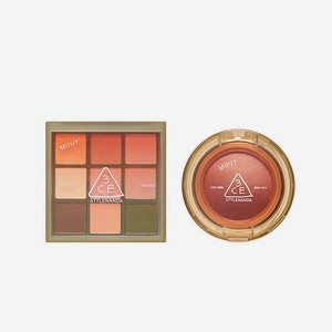 3CE Набор: Палетка теней для век Multi Eye Color Palette + Бальзам для щёк и глаз Bouncy Blur Balm, New Neutrals + Beige Crush