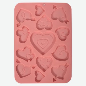 Форма для шоколадных конфет  Сердечки ассорти . Размер 23х16