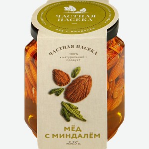 Мед ЧАСТНАЯ ПАСЕКА с миндалем, 225г
