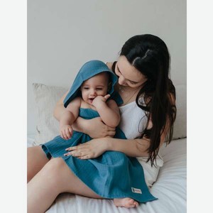 Пелёнка Bebekevi синяя муслин 90х90 см 1 шт.